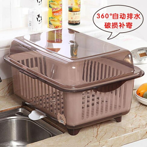 碗筷收納盒特大號家用塑料碗櫃廚房瀝水籃帶蓋碗架餐具放碗收納箱atf 雙12購物節 美優小鋪 Rakuten樂天市場