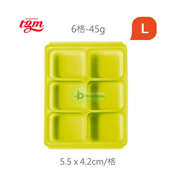 BabyHouse 愛兒房 Tgm FDA白金矽膠副食品冷凍儲存分裝盒-L(6格)【悅兒園婦幼生活館】