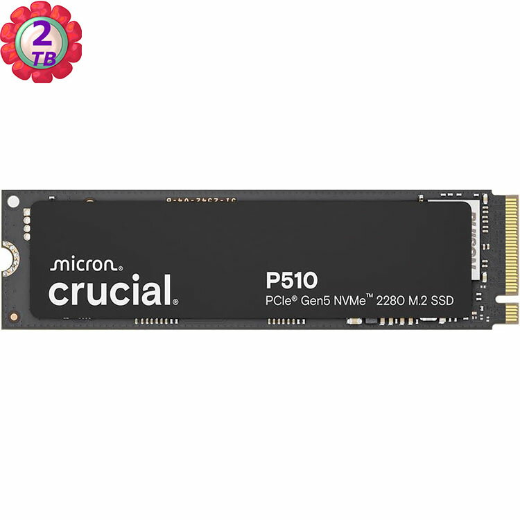 Crucial P510 2TB PCIe Gen5 NVMe M.2 SSD CT2000P510SSD8 固態硬碟