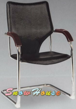╭☆雪之屋居家生活館☆╯P298-08 電鍍腳黑皮洽談椅/造型椅/辦公椅/會議椅