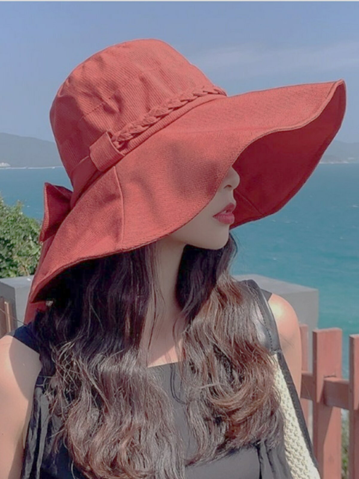 夏季薄款女士防曬帽子大帽簷百搭時尚太陽帽戶外出遊遮臉漁夫帽