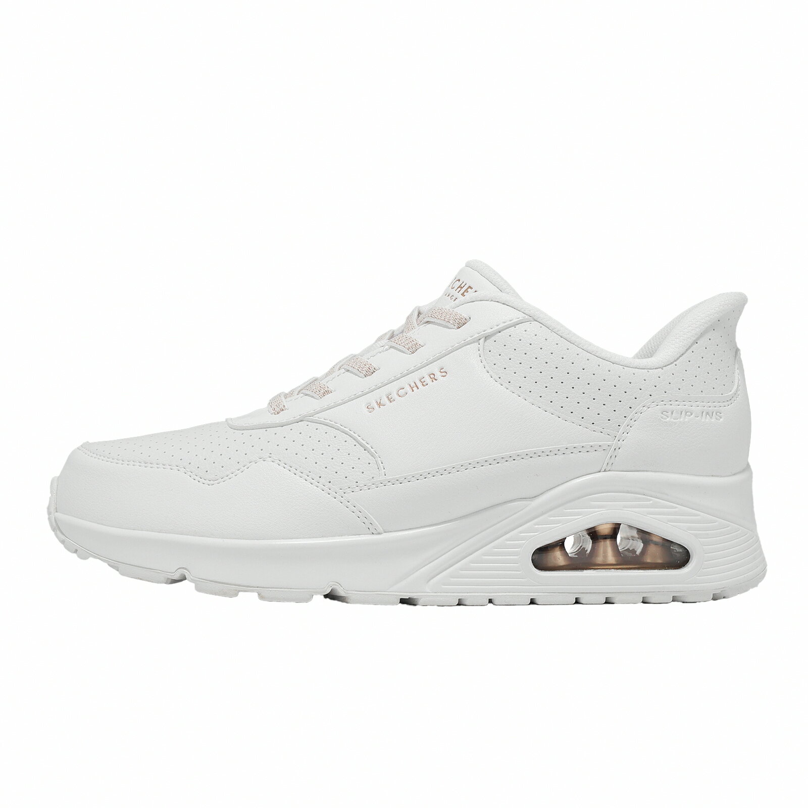 Skechers 休閒鞋 Uno Slip-Ins 寬楦 白 女鞋 氣墊 運動鞋 瞬穿科技 177118WWHT