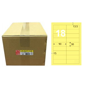【龍德】A4三用電腦標籤 30x90mm 淺黃色1000入 / 箱 LD-847-Y-B