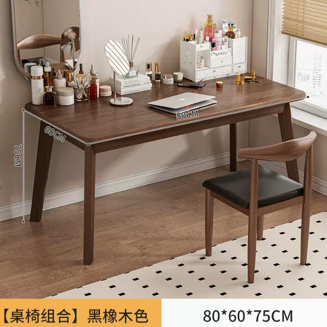 電腦桌臥室家用書桌學生寫字桌子簡易出租屋實木腿辦公桌簡約現代