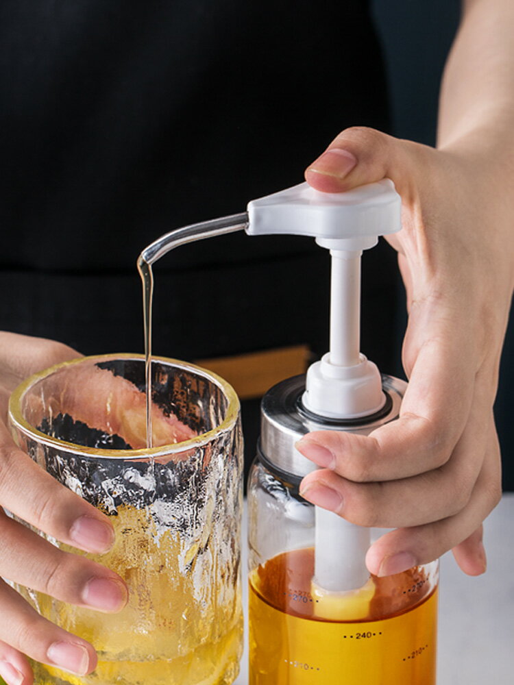 蜂蜜瓶子按壓式泵頭壓嘴擠壓器果醬調味料醬瓶分裝蜂蜜玻璃密封罐廚房小物 廚房用品 廚具 料理工具