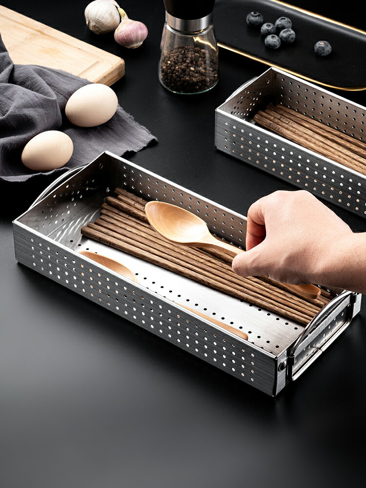 廚房消毒柜筷子盒家用不銹鋼餐具收納盒置物架瀝水筷子架