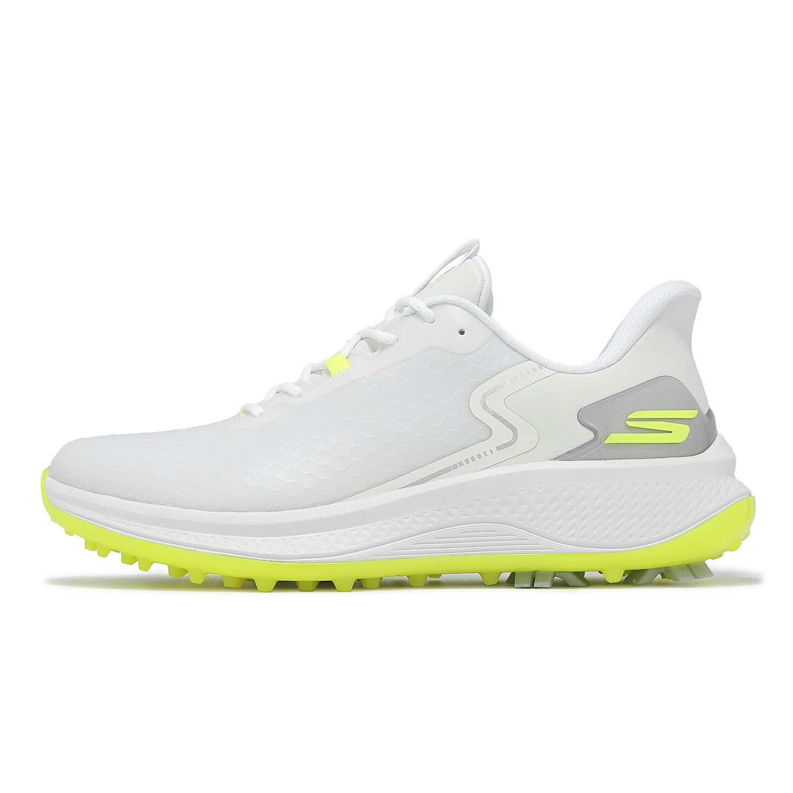 Skechers 高爾夫球鞋 Go Golf Blade GF-Slip-lns 男鞋 防水 白 黃 緩震 214090WYL