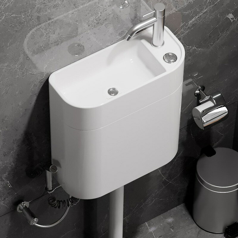 廁所蹲便器陶瓷水箱帶洗手盆體馬桶蹲坑塑料沖水箱