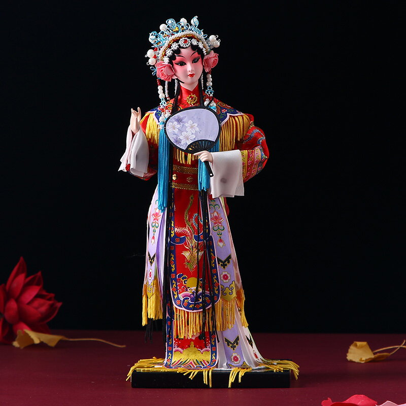 中國風特色工藝品絹人北京劇人偶精品娃娃送老外出國禮品禮物擺件