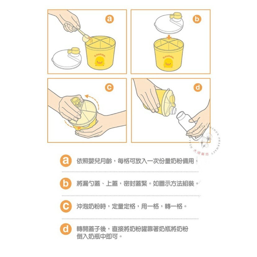 🌈大順藥局🌈黃色小鴨 Piyo Piyo - 半透明四格奶粉罐 1入 1