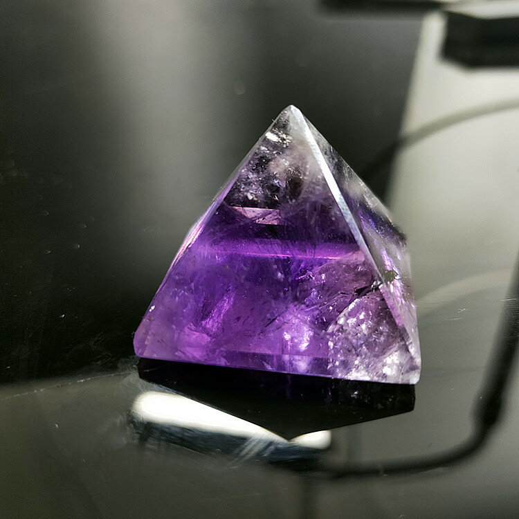 天然水晶金字塔擺件紫水晶白水晶發生器擺陣許願七星陣草莓晶