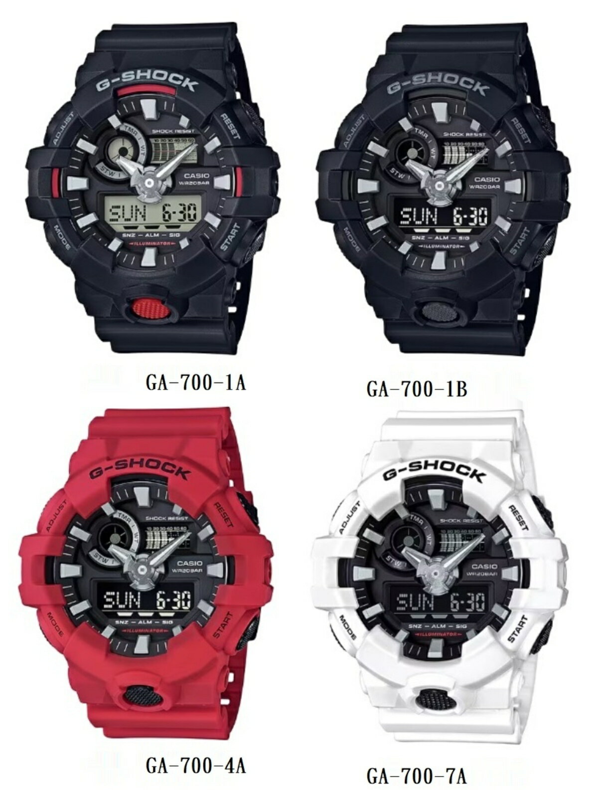 日本卡西歐G-SHOCK運動防水石英雙顯男表新款GA-700SE 700 710GB【北歐居家生活】