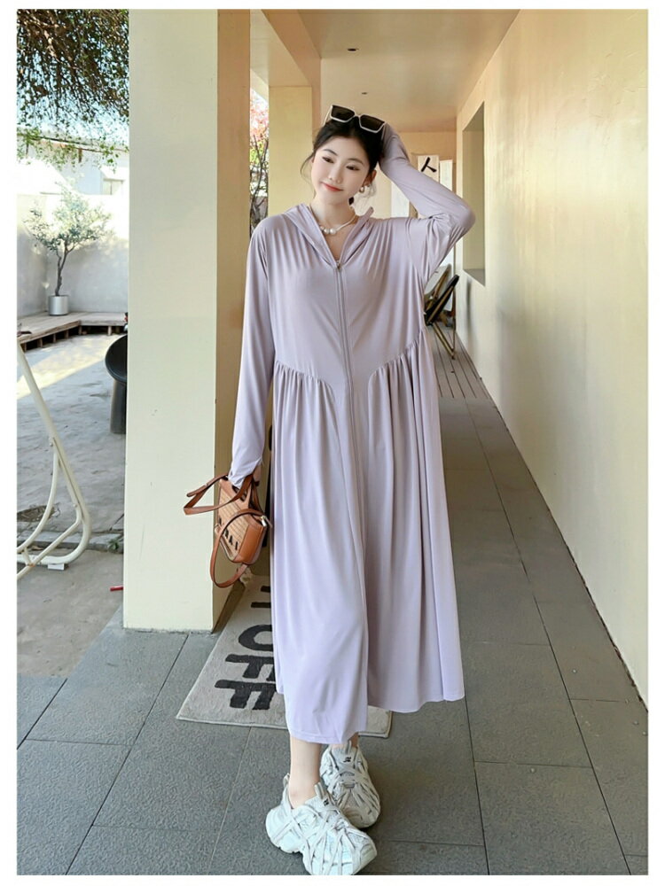 夏季新款胖MM防曬衣女2025大碼長款修身超強防紫外線冰絲透氣外套
