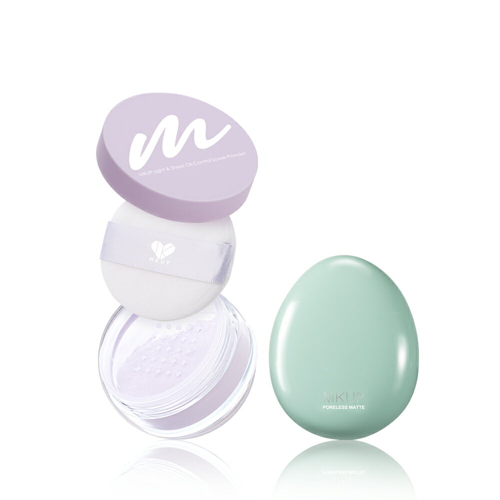 MKUP 美咖 零油光輕透氧氣蜜粉+零毛孔柔霧控油氣墊粉餅SPF25 PA++