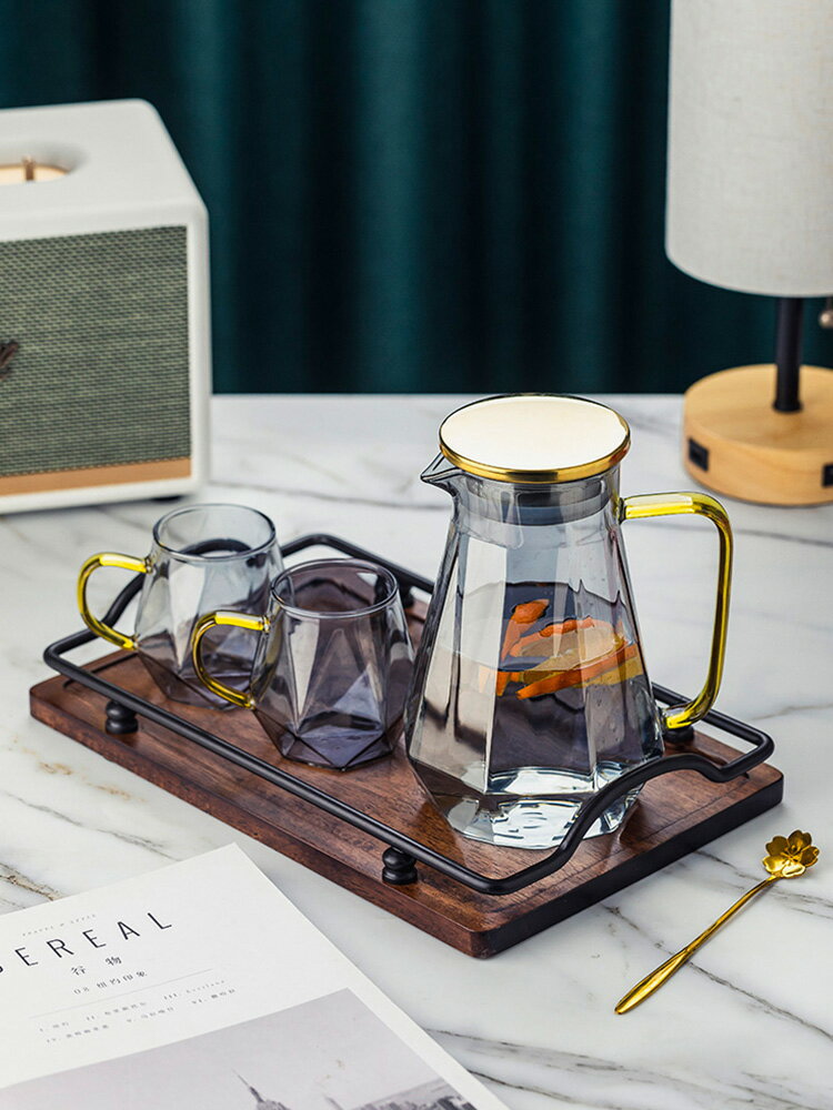 茶盤家用套裝客廳托盤水壺套裝水具喝水杯子茶壺現代簡約泡茶盤子