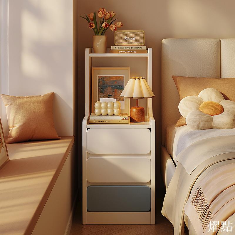 APP下單享點數9% 床頭柜小型現代簡約臥室床邊窄柜子床邊儲物柜租房家用床頭置物架