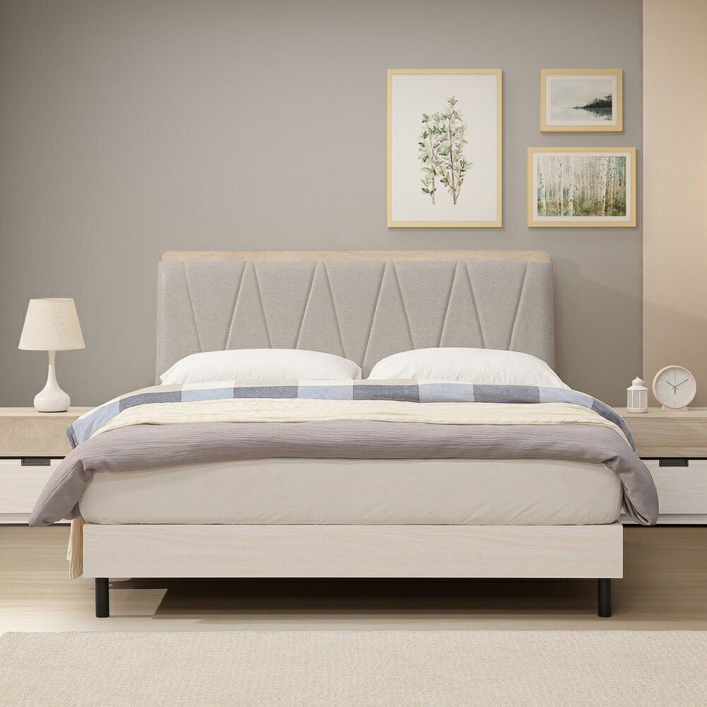 【直人木業】HANA日系收納立式5尺雙人床組｜APP結帳再賺4%點數 1