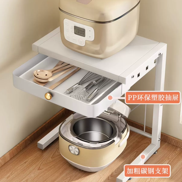 置物架 廚房臺面桌面空氣炸鍋微波爐小家電鍋具分層收納架子