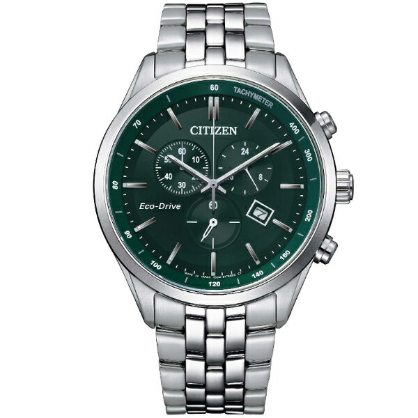 CITIZEN星辰錶 AT2149-85X 運動風三眼光動能計時腕錶/綠面42mm｜樂天領券折300★全館特惠中★指定刷卡回饋10%