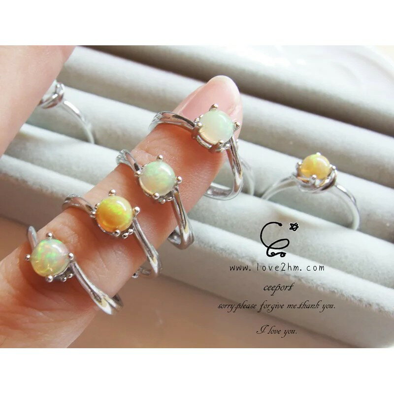 歐珀(蛋白石) 戒指/蛋白石/純銀戒指/925純銀/ [晶晶工坊-love2hm] 3