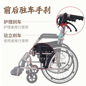 鋁合金出行輪椅折疊輕便小多功能手推車輪椅老人旅行超輕