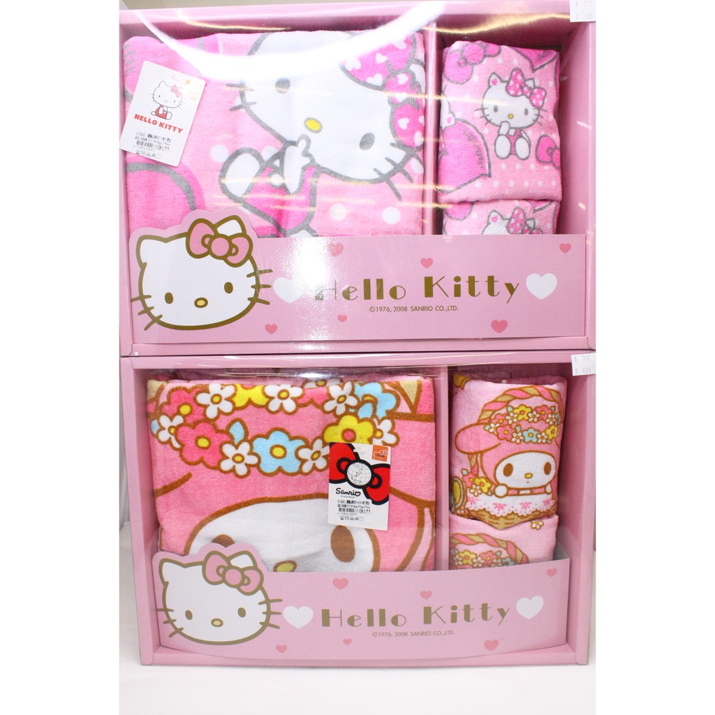 大賀屋 三麗鷗 毛巾 禮盒 浴巾 送禮 台灣製 純棉 Melody 美樂蒂 HELLO KITTY T00050042