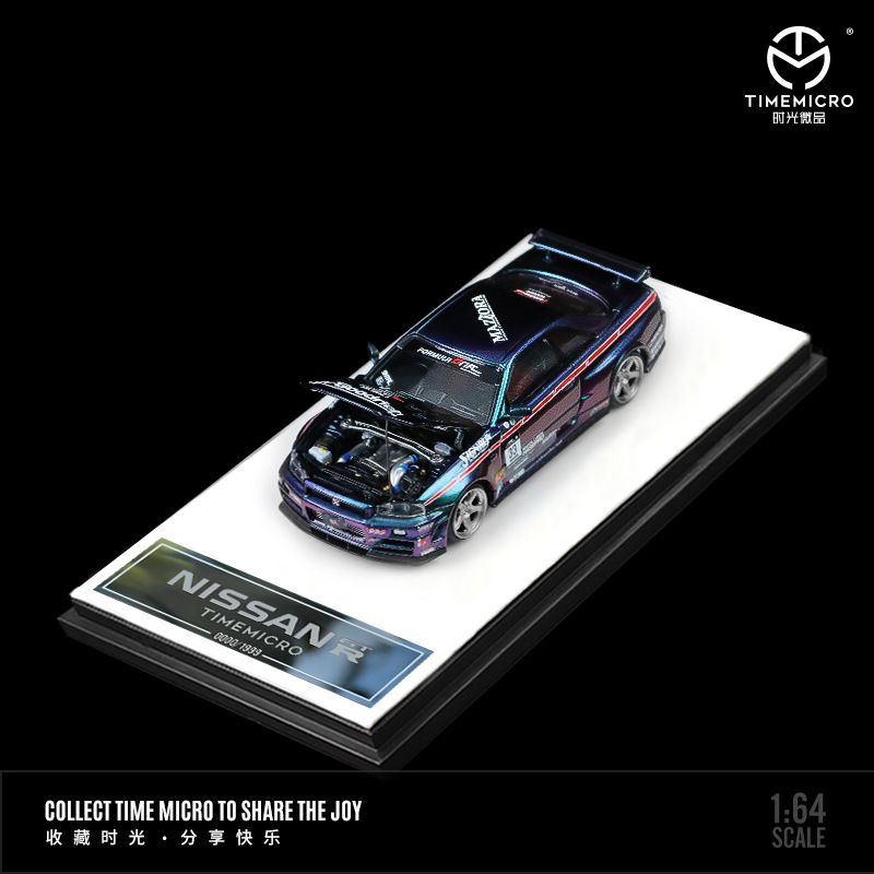 TimeMicro1:64尼桑Gtr34開蓋版速度與激情塗裝模擬合金汽車模型702