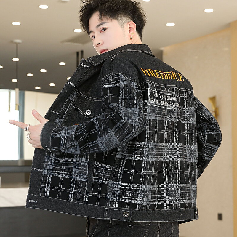 男士牛仔外套工裝年春秋季新款韓版潮流痞帥氣夾克潮牌上衣服