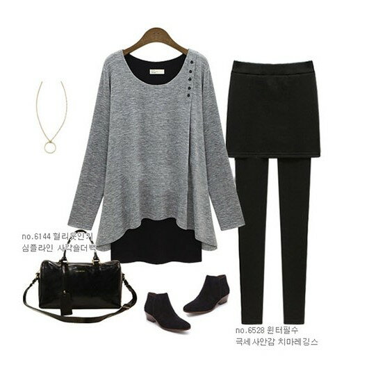 中大尺碼女裝 長版T恤 棉質假二件上衣連身裙 大碼上衣 休閒女上衣 加大尺碼 櫻桃嚴選 胖ＭＭ 4