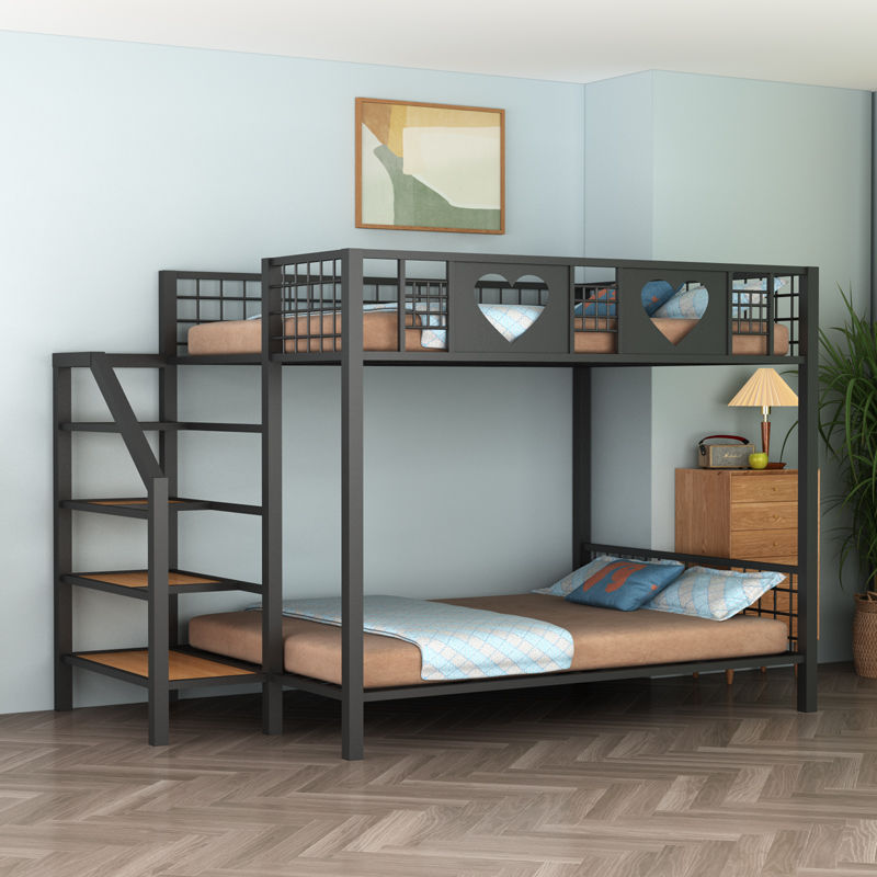 鐵藝高架床家用多功能上床下空樓閣床小戶型省空間上下雙層鐵床