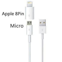 Apple 8Pin & Micro USB 接頭 二合一充電線 傳輸線 支援 ios7 ios8 (iPhone5 iPad mini iPad4 Samsung HTC Sony Nokia)