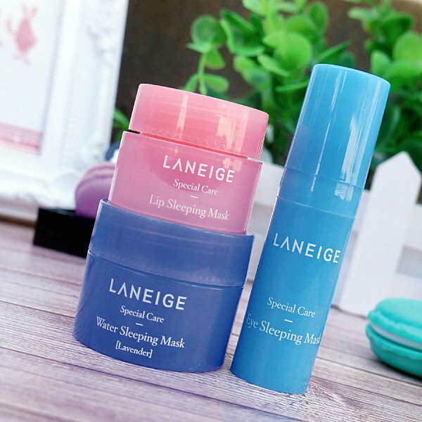 韓國 Laneige 蘭芝 晚安 夜間急救 三件組 (晚安面膜/眼膜/唇膜)【櫻桃飾品】【27267】