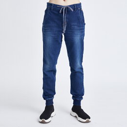 中性仿牛仔JOGGER縮口褲