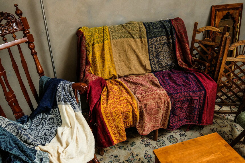 不能機洗民族風沙發罩雪尼爾裝飾毯沙發布沙發套毯子西班牙紅
