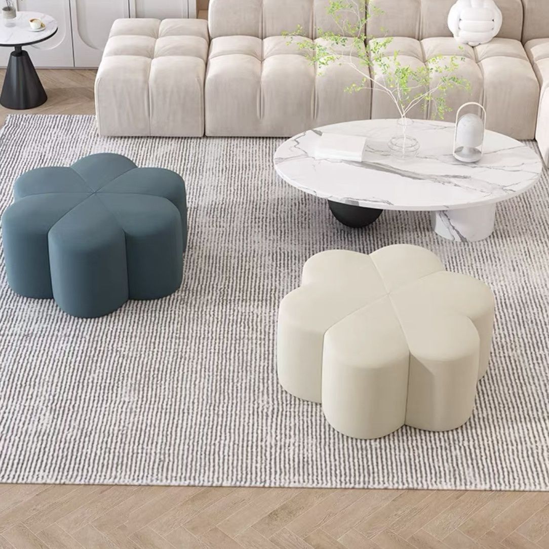 北歐沙發凳客廳家用矮凳腳踏凳圓凳坐墩花瓣凳子進門口換鞋凳