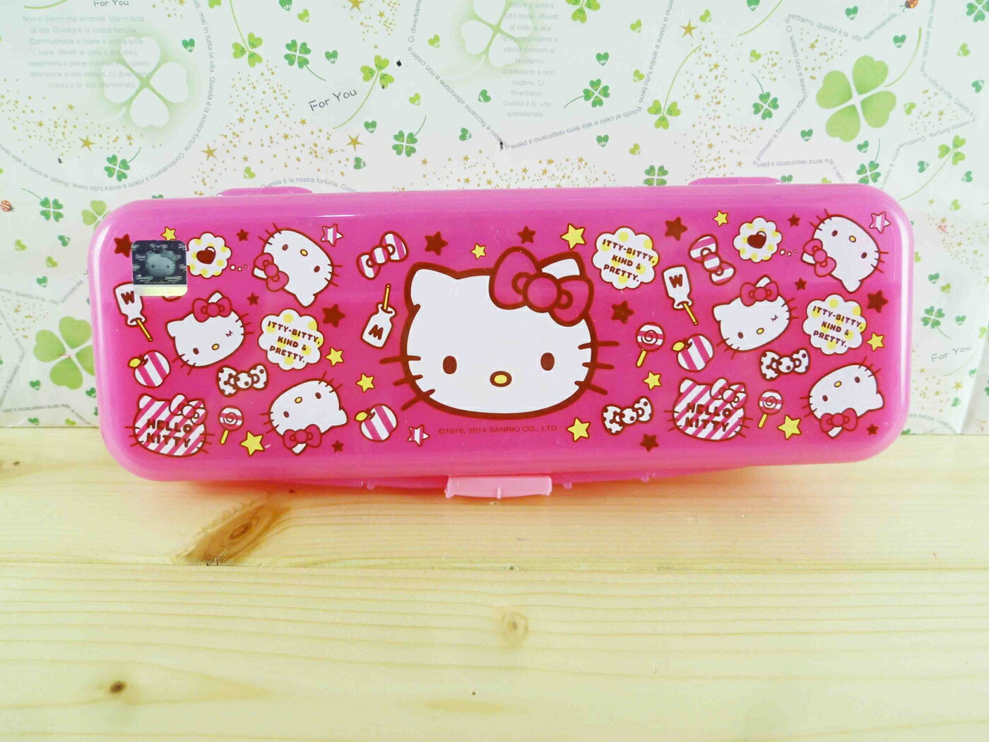 【震撼精品百貨】Hello Kitty 凱蒂貓 KITTY鉛筆盒-滿版圖案-桃色 震撼日式精品百貨