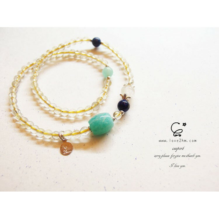 畫心/鈦晶/水晶手鍊/青金石/天河石/925銀/ [晶晶工坊-love2hm]