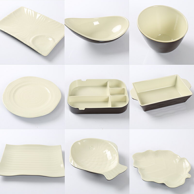 仿瓷密胺餐盤塑料烤肉盤子長方形菜盤自助餐盤韓式火鍋盤家用菜盤