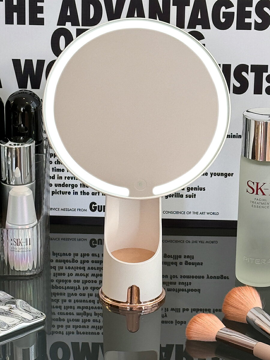 LED觸控化妝鏡折疊桌鏡鏡子化妝鏡家用桌面補光燈梳妝鏡學生宿舍手持臺式可立led化妝鏡