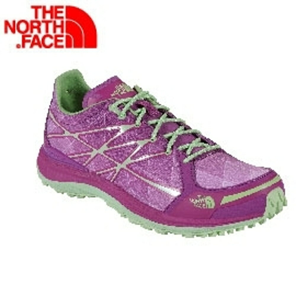 【The North Face 女越野跑鞋 拜占庭紫/天堂綠】 CKM4/慢跑鞋/登山鞋/攀巖鞋/越野鞋/健行鞋
