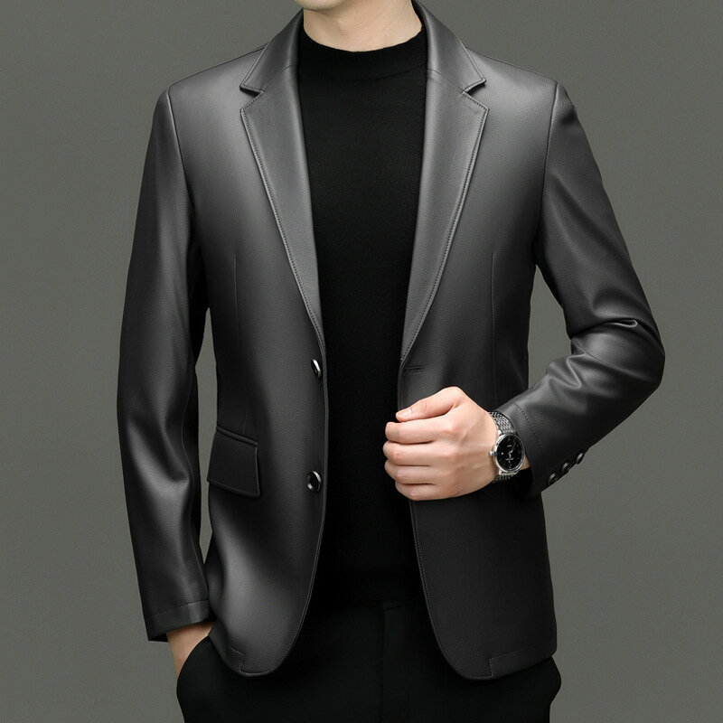 男皮衣西裝外套休閒西裝男士西服商務男裝-休閒高端男外套74nf25