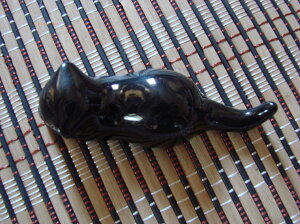 黑色小貓陶瓷筆擱筆架日式動物擺件恒星宣紙玄明墨液松鶴雙羊湖筆