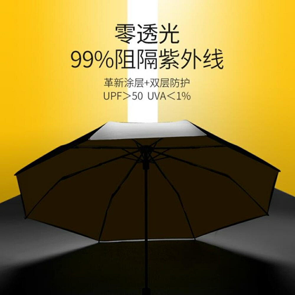太陽傘防曬防紫外線晴雨傘兩用折疊遮陽傘女超強雙層小黑膠upf50 雙十二購物節
