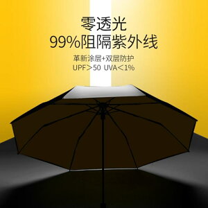 太陽傘防曬防紫外線晴雨傘兩用折疊遮陽傘女超強雙層小黑膠upf50 雙十二購物節