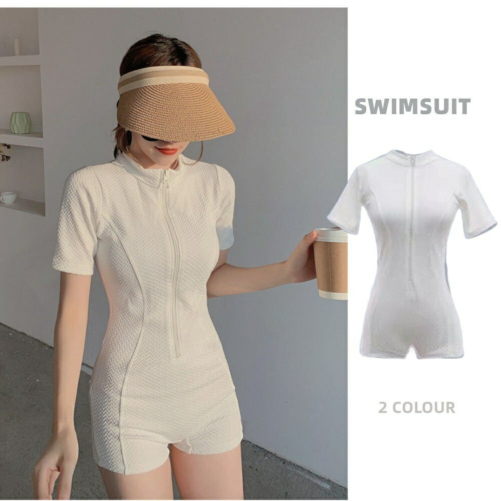 泳衣-女👙連體泳衣女 運動訓練 潛水服 保守 顯瘦 遮肉 學生韓國 ins溫泉 平角褲趣嗨