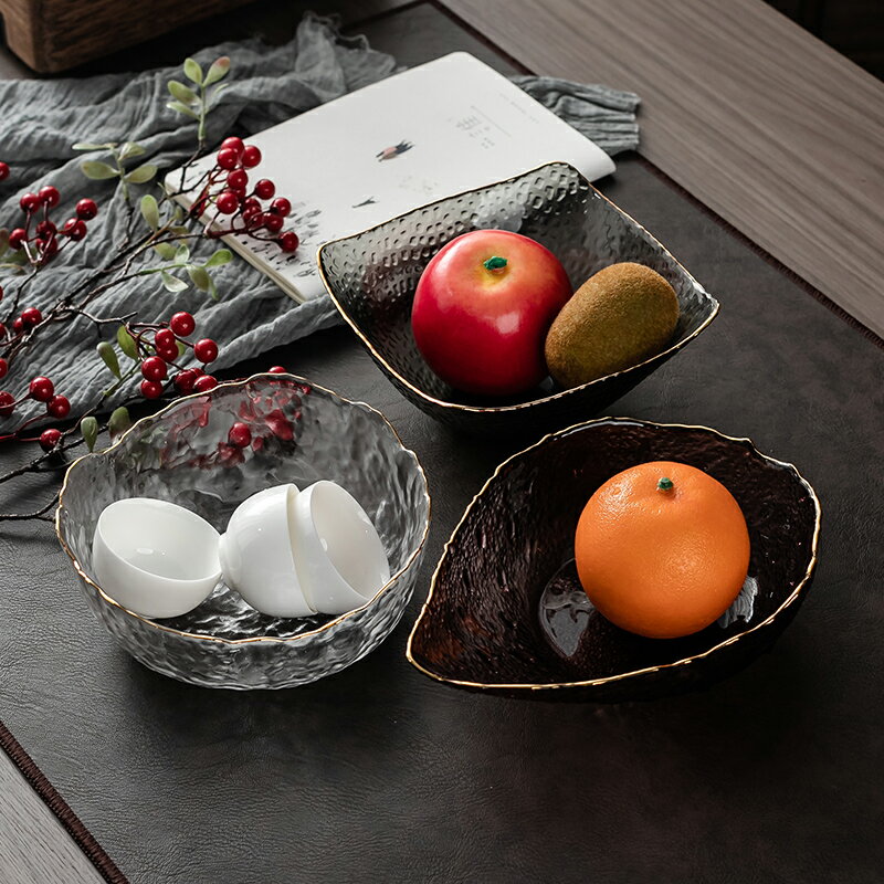 玻璃水果盤客廳家用創意現代個性簡約時尚高級輕奢風水果碗泡面碗