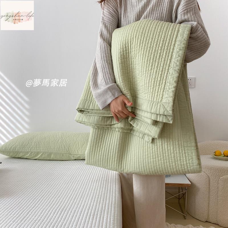 全棉直條紋坑條床蓋多功能加厚床單