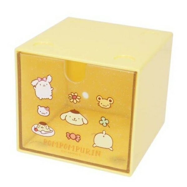 【震撼精品百貨】Pom Pom Purin 布丁狗~日本三麗鷗SANRIO 布丁狗 單抽積木收納盒 (黃好朋友款)*15241