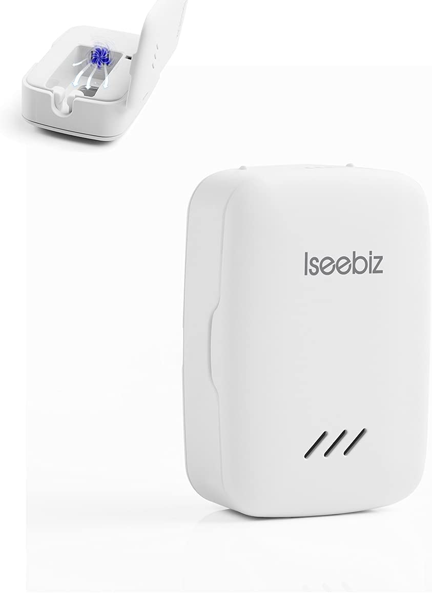 【日本代購】Iseebiz 牙刷除菌盒 個人用 烘乾風扇功能 UV-C LED 白色