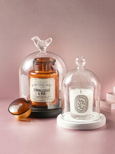 香氛蠟燭玻璃專用防塵罩客廳桌面擺件簡約現代創意透明家具裝飾品